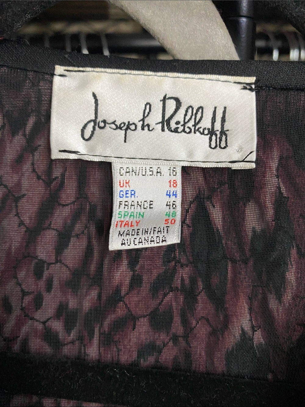 Joseph Ribkoff Red,pink & Black Textured Sequin Jacket - Picture 5 of 5